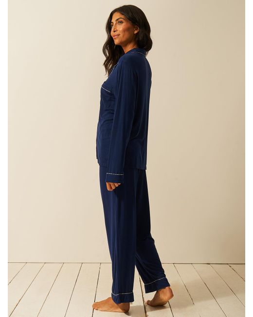 Stripe & Stare Blue Long Pyjama Set