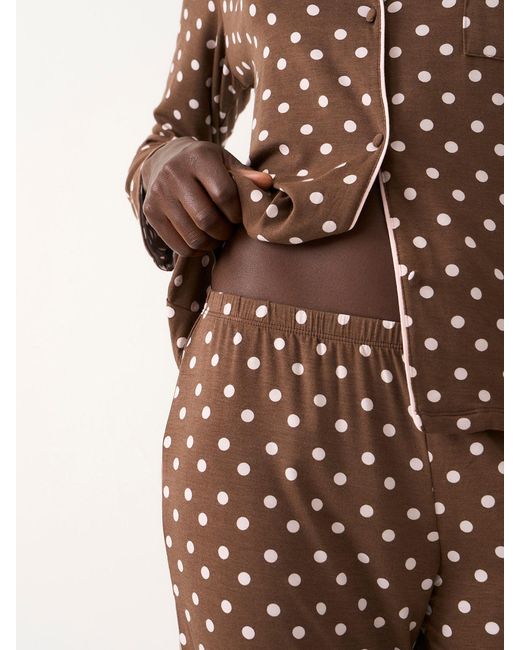 Stripe & Stare Brown Long Pyjama Set