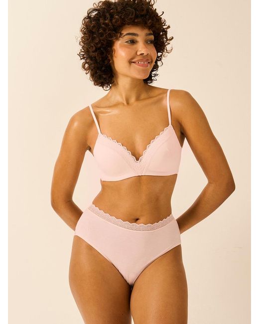 Stripe & Stare Brown Zigzag Lace High Rise Knicker
