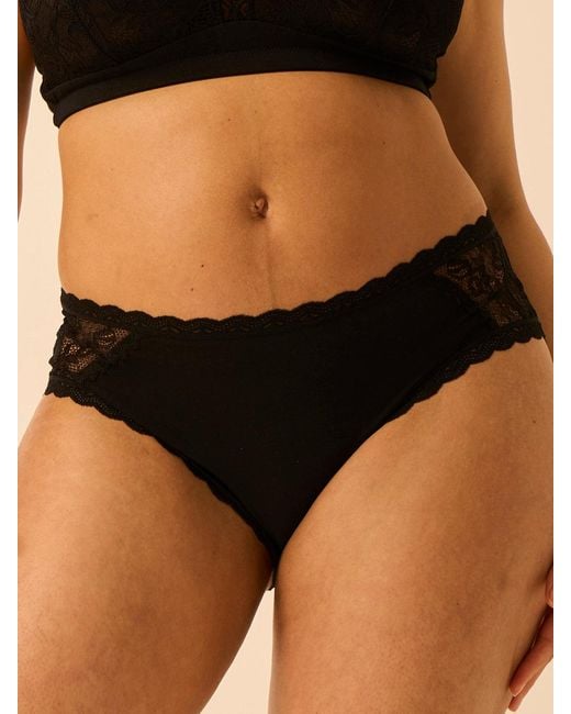Stripe & Stare Black Eco Lace High Rise Knicker