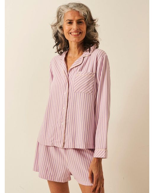 Stripe & Stare Pink Soft Brushed Woven Pyjama Shorts