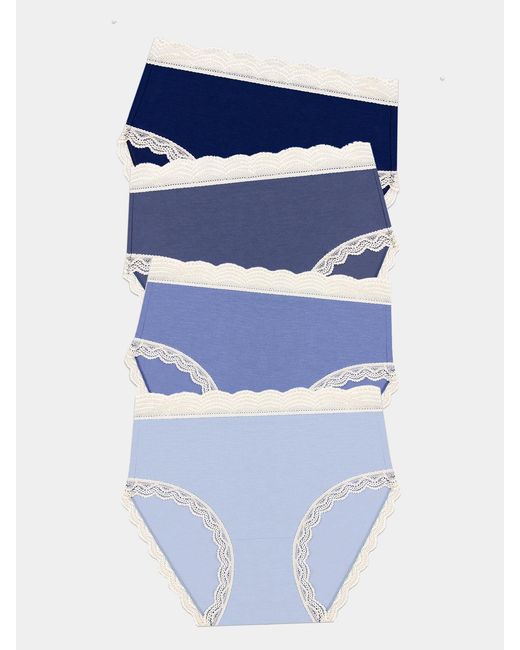 Stripe & Stare Blue High Rise Knicker Four Pack