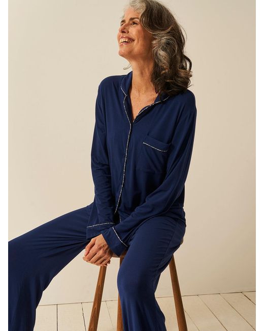 Stripe & Stare Blue Long Pyjama Set