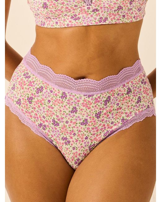Stripe & Stare Pink High Rise Knicker Four Pack