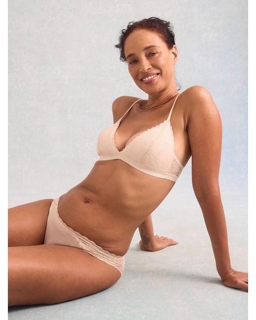 Stripe & Stare Brown Eco Lace Padded Triangle Bra