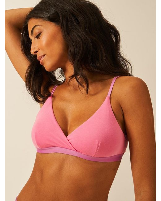 Stripe & Stare Pink Crossover Bra