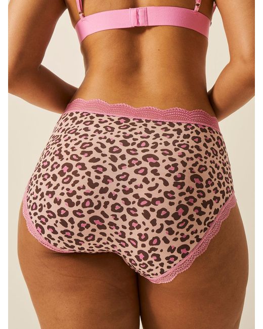 Stripe & Stare Pink High Rise Knicker Four Pack