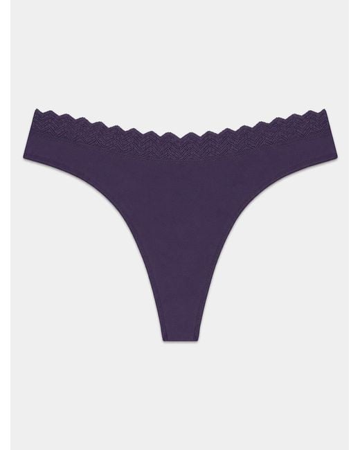 Stripe & Stare Blue Zigzag Lace Thong