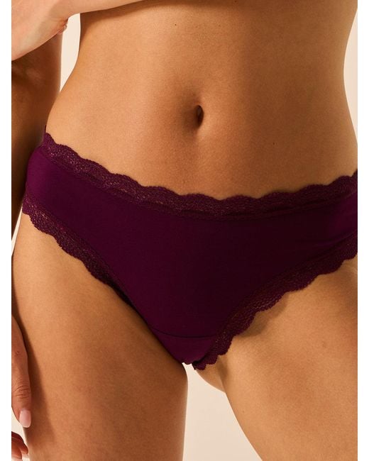 Stripe & Stare Purple Brazilian Knicker Four Pack