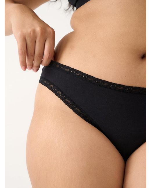 Stripe & Stare Black Thong Four-Pack