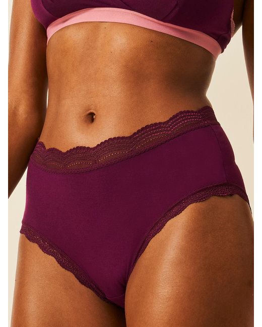 Stripe & Stare Purple High Rise Knicker Four Pack
