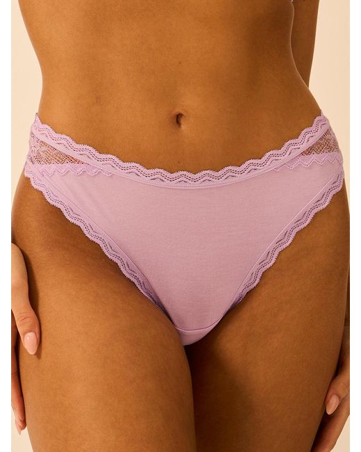 Stripe & Stare Eco Lace Brazilian Knicker in Orange | Lyst UK