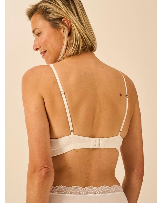 Stripe & Stare Natural Lace Plunge Bra
