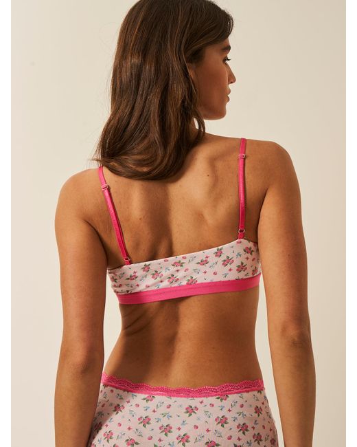 Stripe & Stare Pink Lace Square Bra