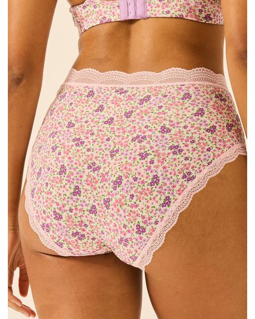 Stripe & Stare Pink High Rise Knicker Four Pack