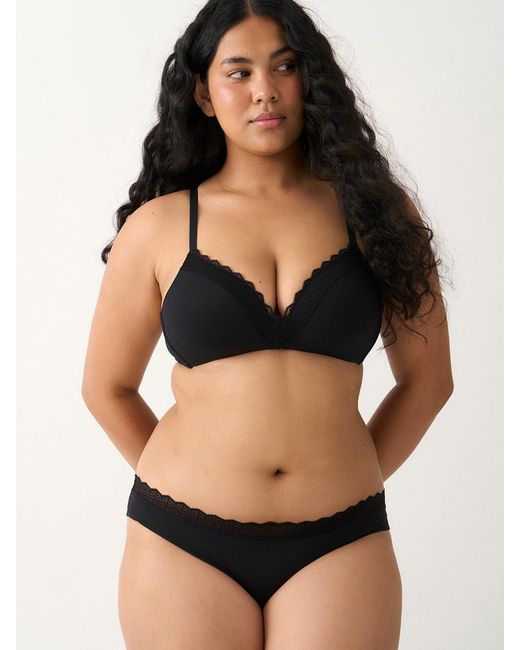 Stripe & Stare Black Zigzag Lace Demi Bra