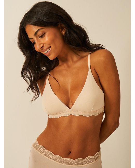 Stripe & Stare White Triangle Lace Bra