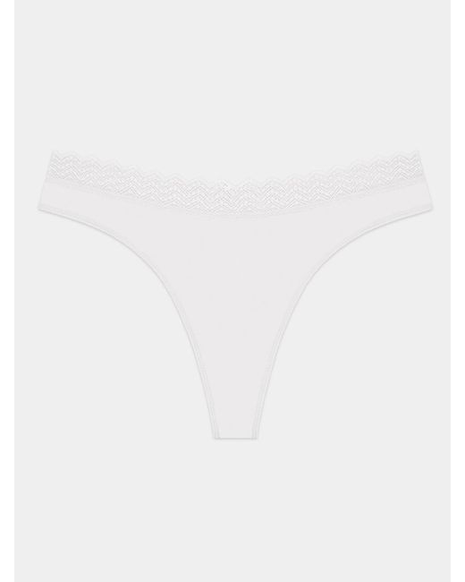 Stripe & Stare Brown Zigzag Lace Thong