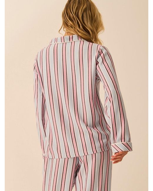Stripe & Stare Natural Soft Brushed Woven Pyjama Top