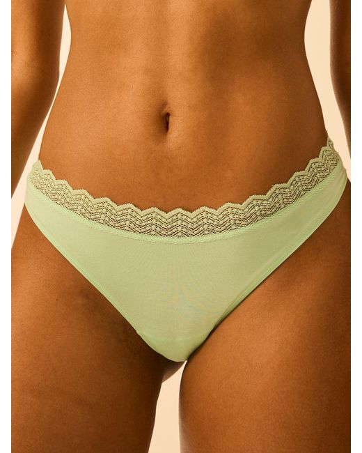 Stripe & Stare Orange Zigzag Lace Thong