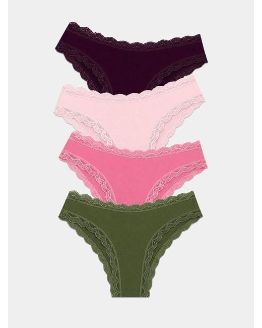 Stripe & Stare Purple Brazilian Knicker Four Pack