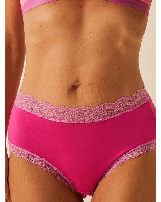 Stripe & Stare Pink High Rise Knicker Four Pack