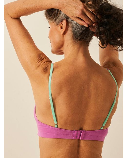Stripe & Stare Purple Lace Plunge Bra