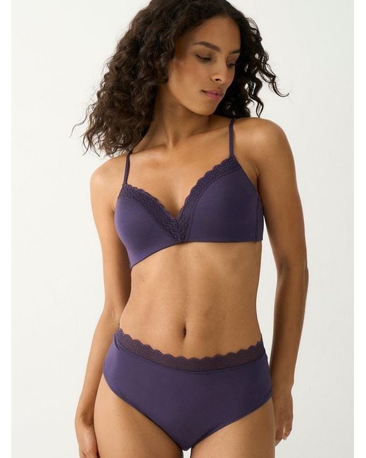 Stripe & Stare Blue Zigzag Lace Demi Bra