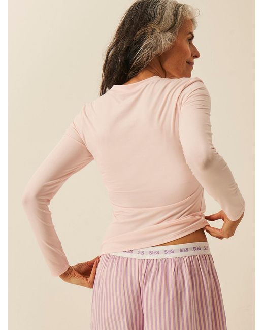 Stripe & Stare Natural Long Sleeve Under Layer Top