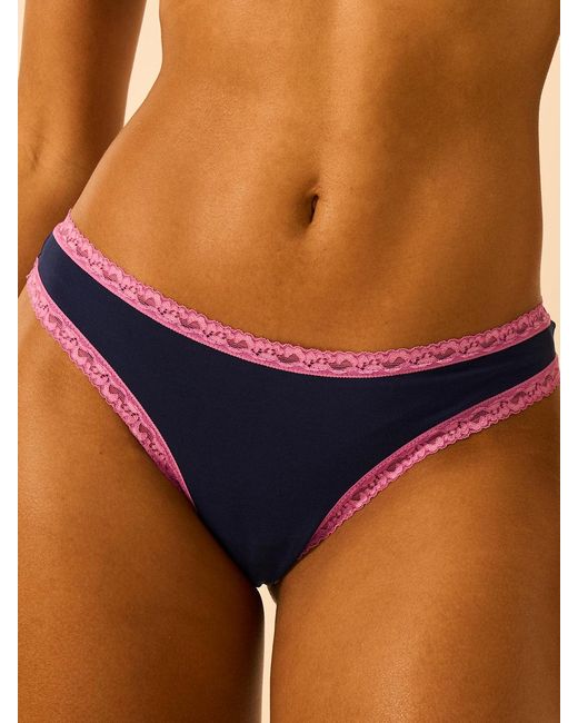 Stripe & Stare Blue Thong Four Pack