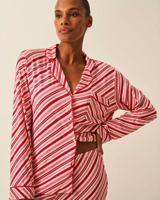 Stripe & Stare Red Long Pyjama Set