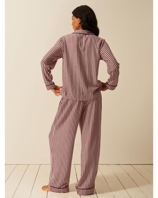 Stripe & Stare Brown Soft Brushed Woven Pyjama Top