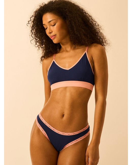 Stripe & Stare Blue Thong Four Pack