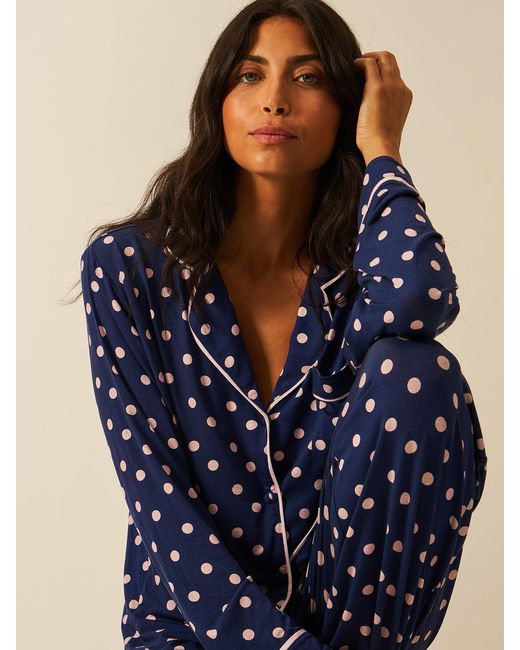 Stripe & Stare Blue Long Pyjama Set
