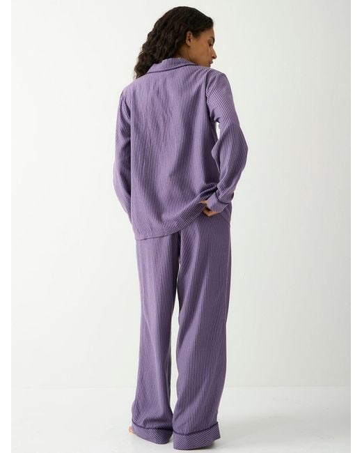 Stripe & Stare Purple Soft Brushed Woven Pyjama Bottoms