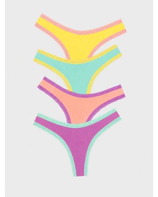 Stripe & Stare Yellow Thong Four Pack