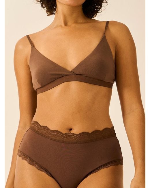Stripe & Stare Brown Crossover Bra