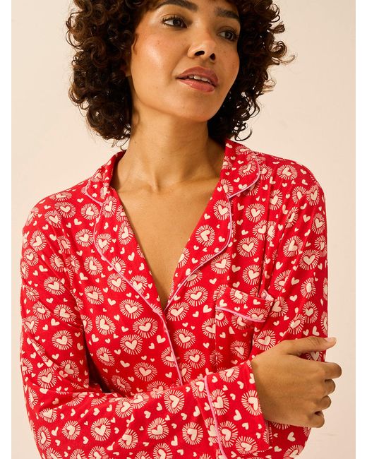 Stripe & Stare Red Long Pyjama Set