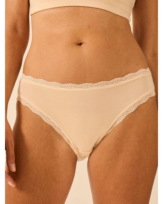 Stripe & Stare Brown Mid Rise High Leg Knicker