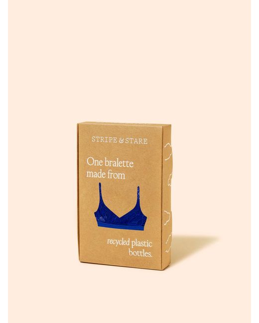 Stripe & Stare Blue Eco Lace Triangle Bra