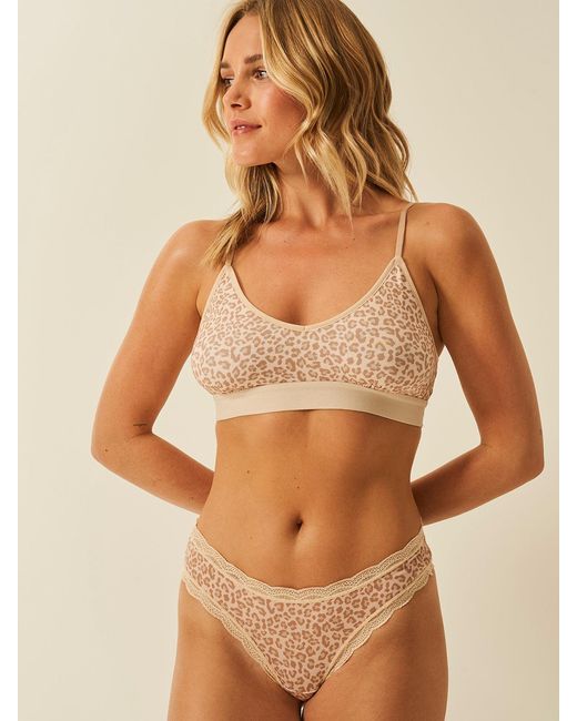 Stripe & Stare Natural Neutral Leopard Sand T-Shirt Bra