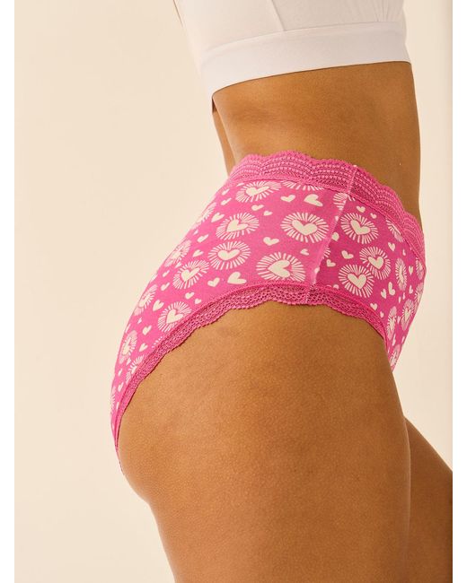 Stripe & Stare Pink High Rise Knicker Four Pack
