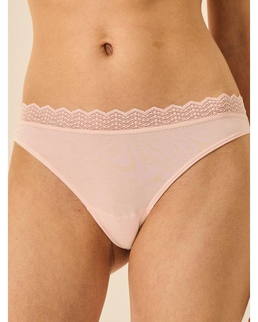 Stripe & Stare Natural Zigzag Lace Thong