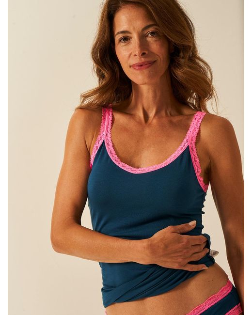 Stripe & Stare Blue Lace Cami