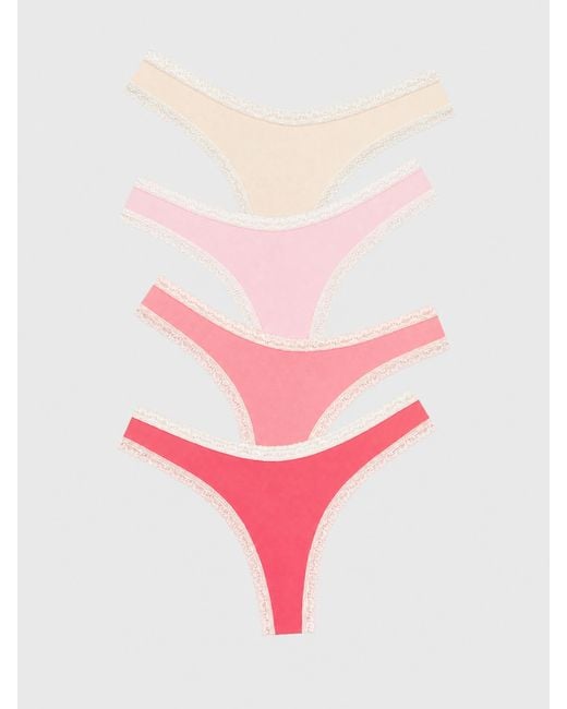 Stripe & Stare Pink Thong Four Pack