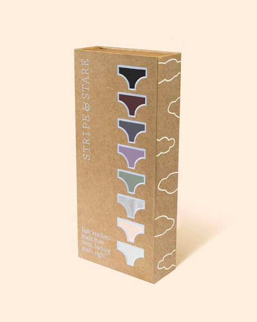 Stripe & Stare Gray The Original Knicker Eight Pack