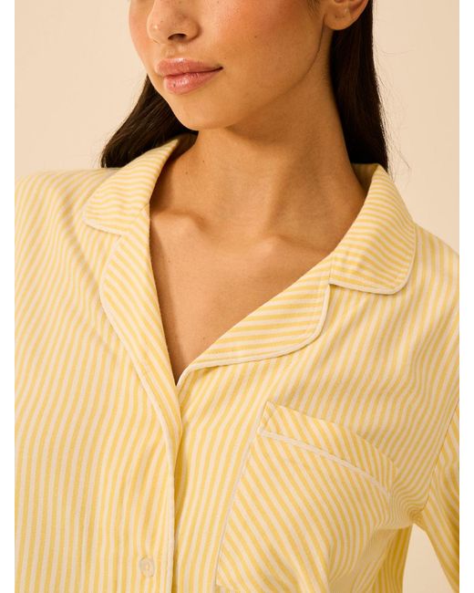 Stripe & Stare Natural Soft Brushed Woven Pyjama Top