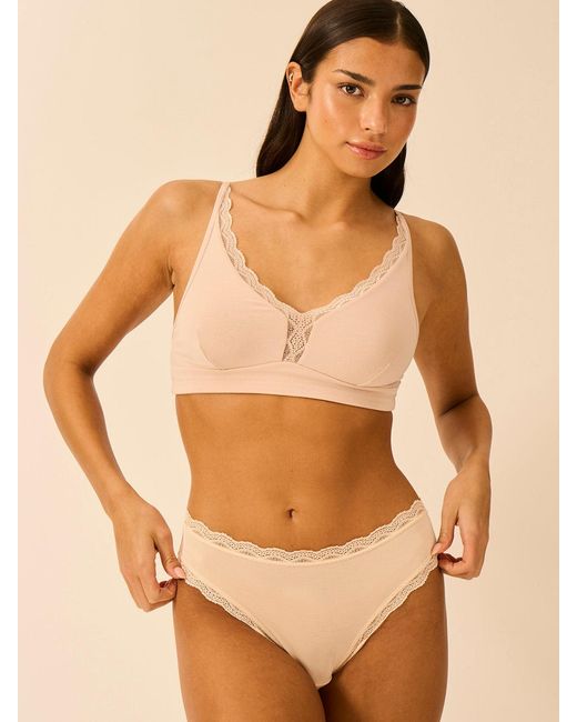 Stripe & Stare Brown Mid Rise High Leg Knicker