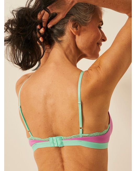Stripe & Stare Purple Crossover Bra