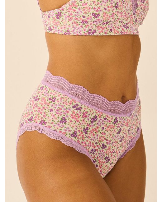 Stripe & Stare Pink High Rise Knicker Four Pack